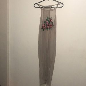 Taupe mesh swim suit cover up US size L